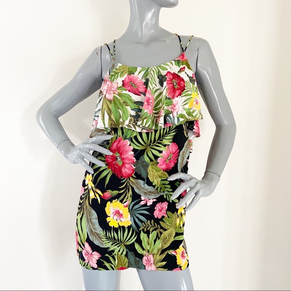 FARM RIO Dresses & Skirts - Farm Rio Floral Strappy Mini Dress / Tunic Top